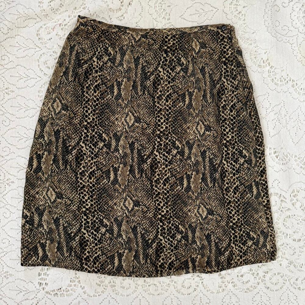Vintage 90s Snakeskin print skirt - Size 10